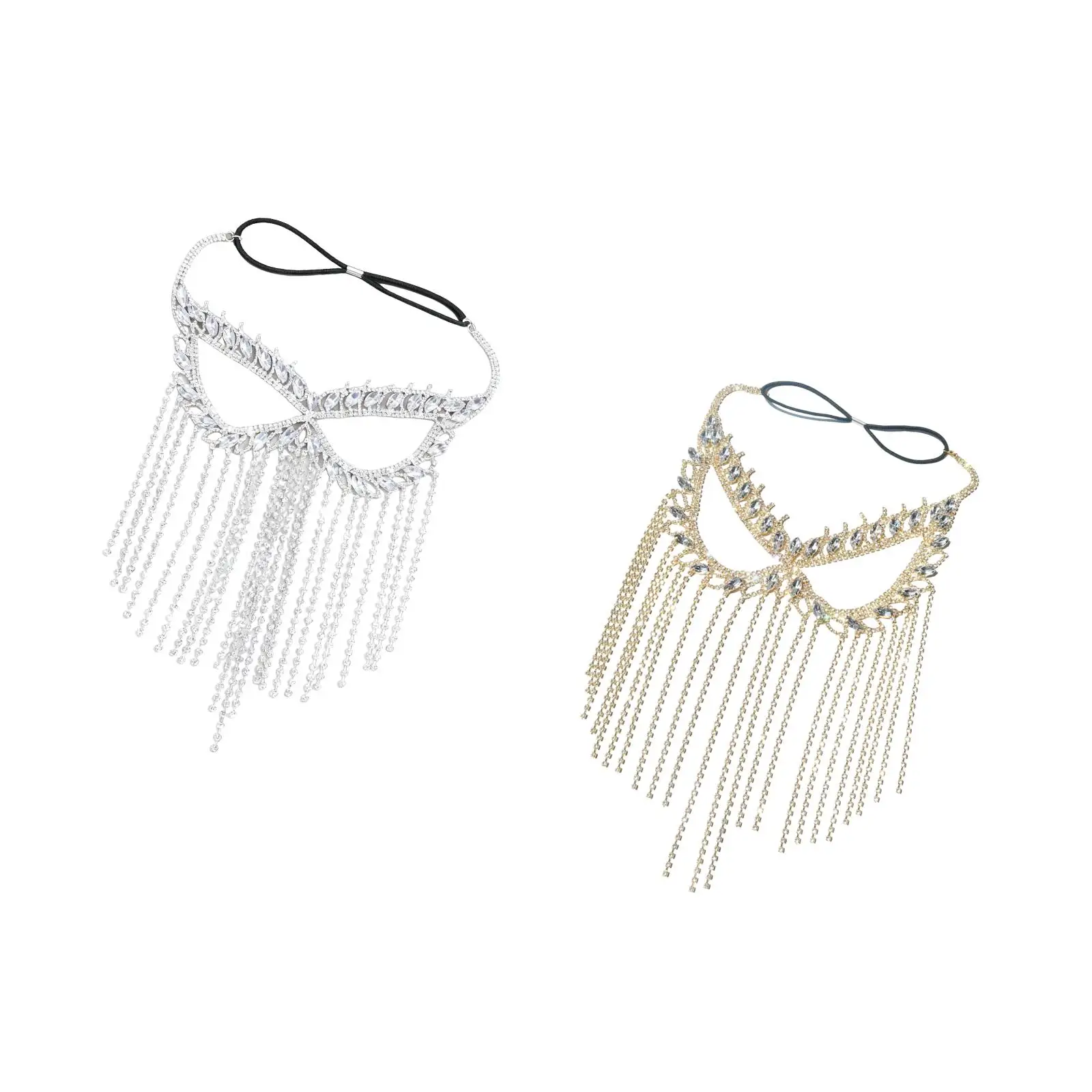 

Маска с кисточками и стразами, креативные универсальные блестящие украшения для лица для женщин, маска с цепочками для лица, тематическая вечеринка, праздник, театральная