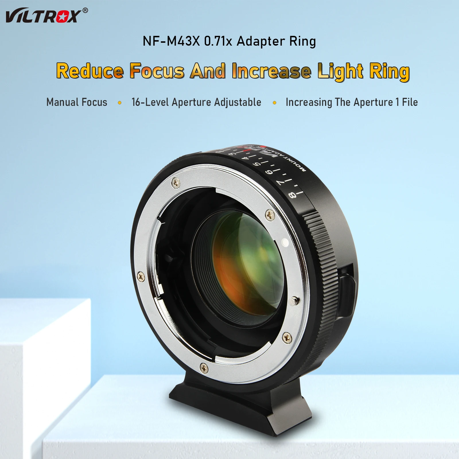 

Viltrox M43 Lens Adapter Focal Reducer Speed Booster Turbo Aperture 0.71x for Nikon Lens to M4/3 Camera Panasonic Olympus