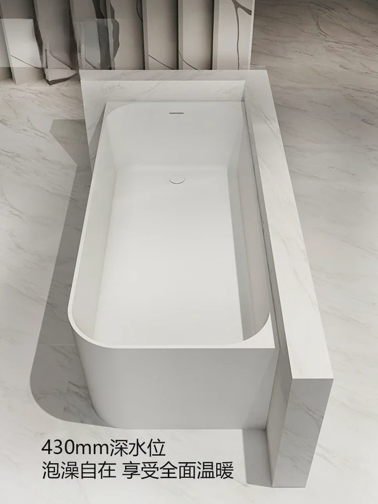 Independent artificial stone bathtubs, small-sized hotels with left and right skirts and corners, bathtub.