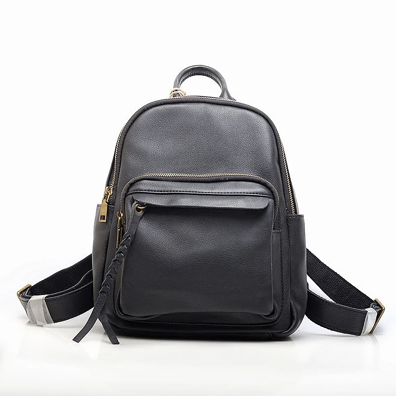 

High Quality Daypack Backpack Bag For Women Multi-functional Soft Cowhide Shoulder Bag Female Girls Student Travel School Bags