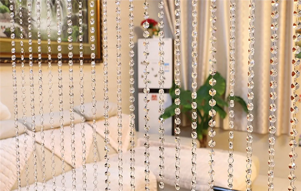 Fashion Crystal Glass Bead Curtain Indoor Home Decoration Luxury Wedding Backdrop Decoration Supplies Background Decoration