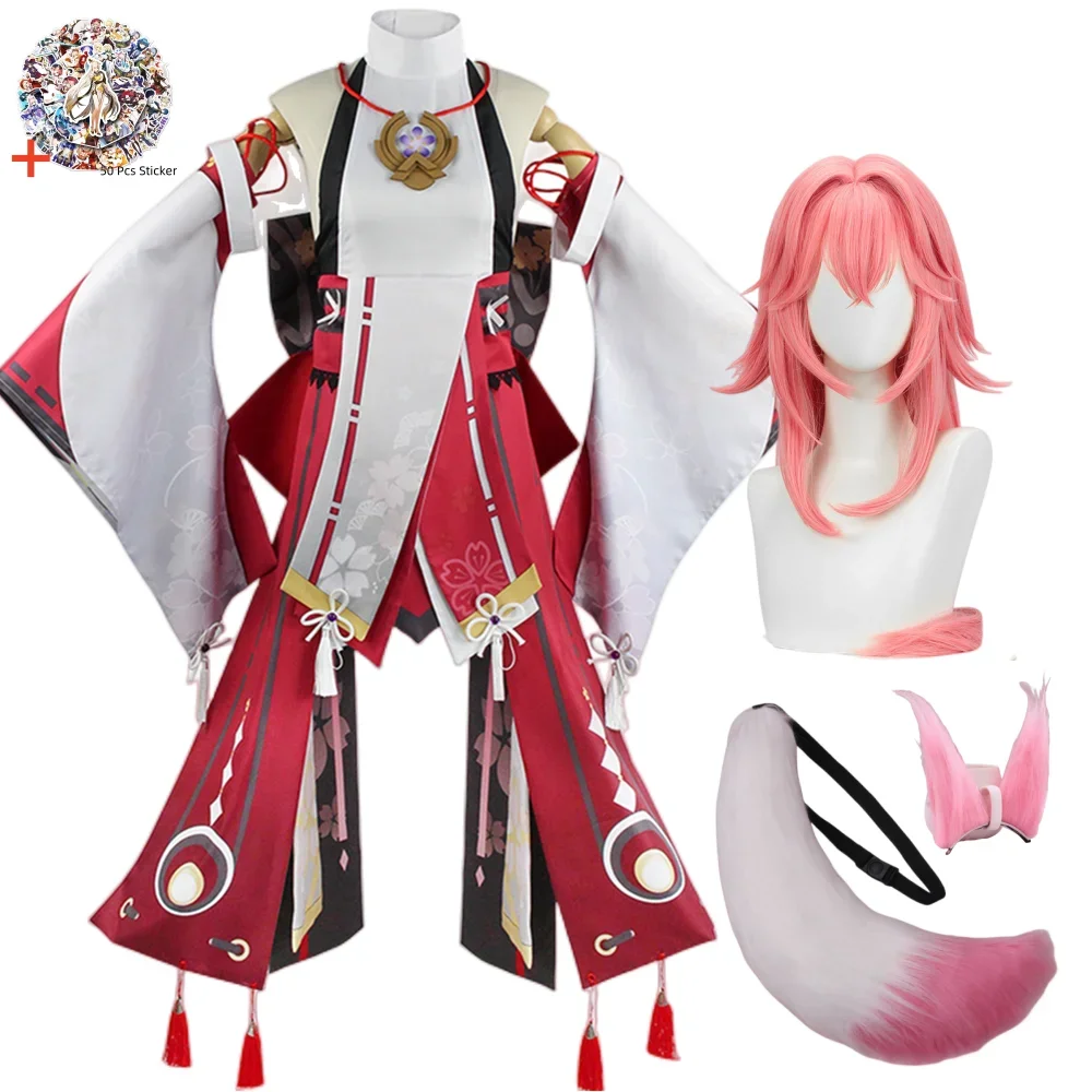 زي تنكري للرجال والنساء من Yae Miko Guuji ، لعبة هالوين ، ملابس كرنفال