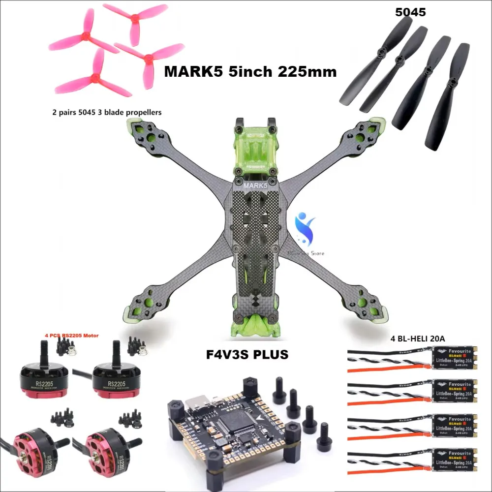 

Контроллер полета BCUBE F4V3S F4V3 V3S PLUS MARK5 5-дюймовая рама из углеродного волокна FPV 225 мм Встроенный барометр OSD RC FPV Racing Drone