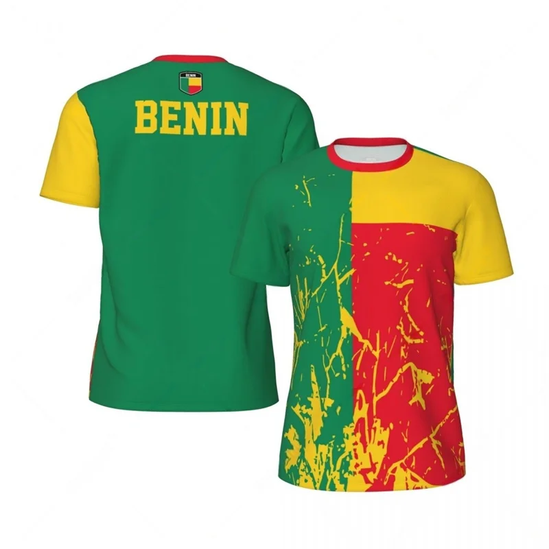 The Republic of Benin Football T Shirt Men African Benin Graphics T-shirt 3D Printed Fashion Short Sleeve Summer Sports T Shirts