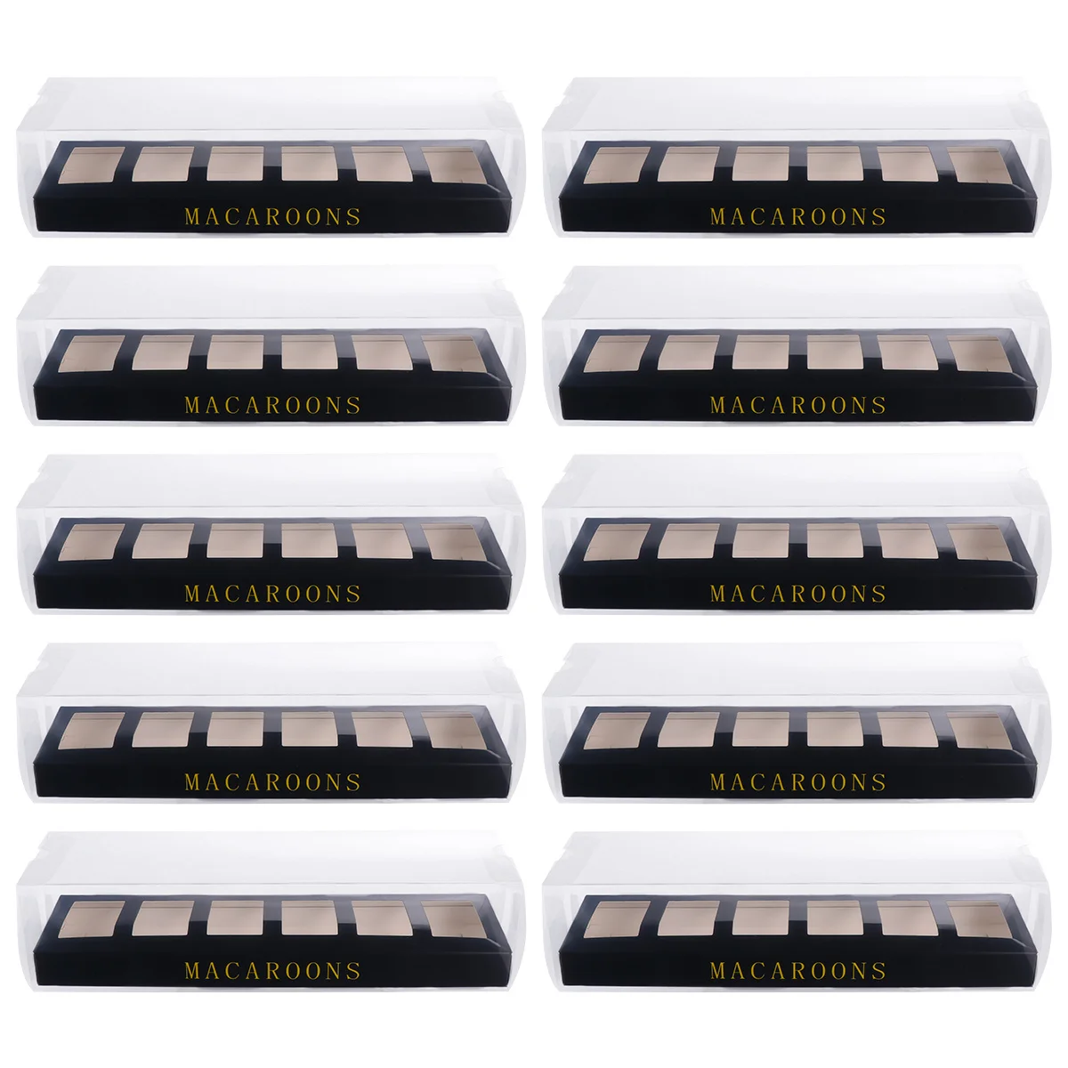 

10Pcs Plastic Macaroon Packing Box Clear Dessert Packaging Container for Birthday Wedding Holiday Sweets Favors Takeaway Cute