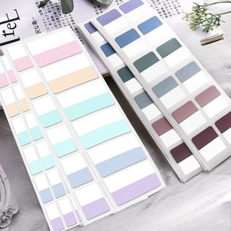 1 Set File Folder Labels Solid Color Index Stickers Self Adhesive Index Tabs Page Markers Sticky Note Bookmark Page Marker