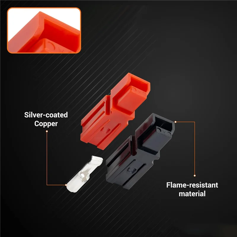 20 قطعة من موصلات، مجموعة متنوعة من قطع الاتصال السريع، غلاف أحمر وأسود وفضي، AWG 12-16، اتصال عالي التحمل 600 فولت 30 أمبير #5