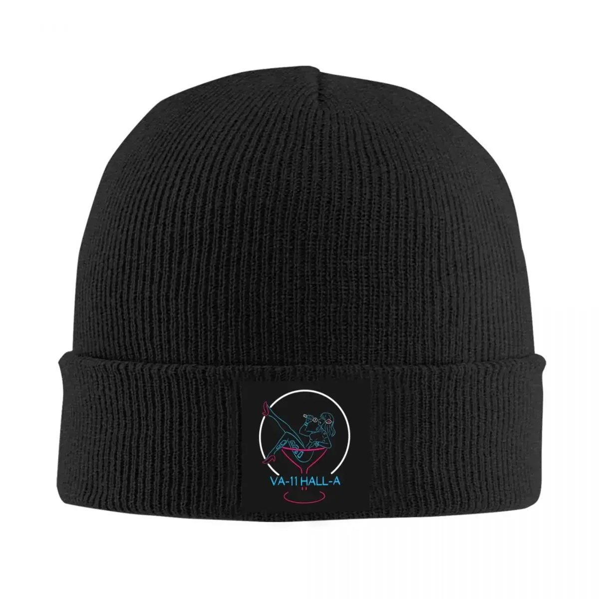 VA-11 Hall-A Neon Sign Warm Knitted Cap Fashion Bonnet Hat Autumn Winter Outdoor Beanies Hats for Men Women Adult