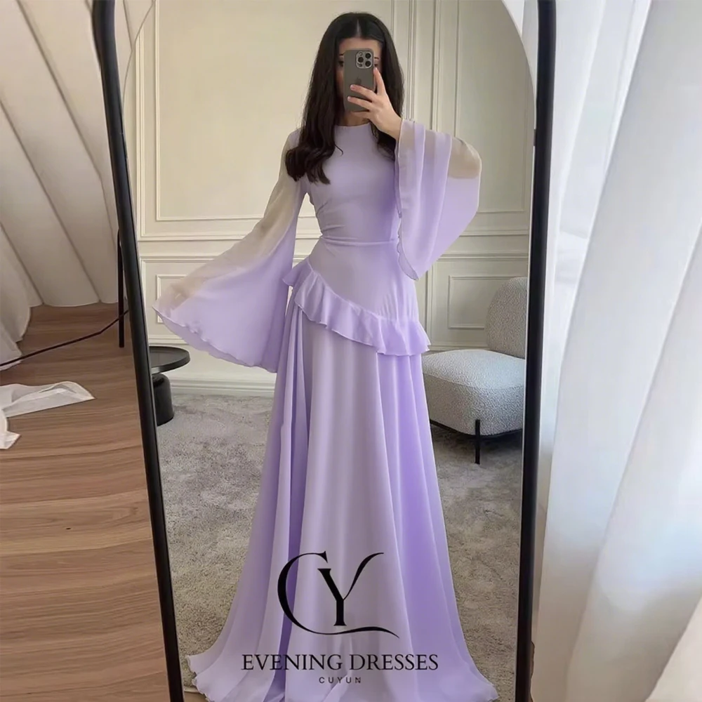 فساتين سهرة شيفون من CUYUN صيفية للنساء بأكمام مضيئة مكشكشة للحفلات فستان أنيق مخصص للمناسبات الخاصة #1