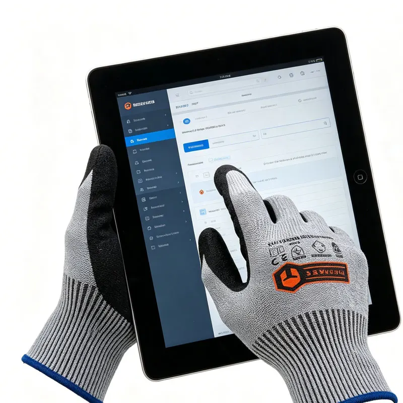 Wholesale Heavy Duty Cut-Resistant Gloves Level 5 Touchscreen Durable Breathable Nitrile Coated Sandy Grip for Working