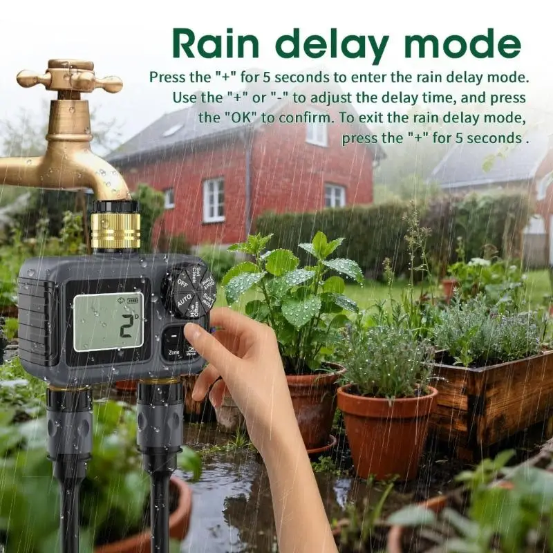 

Y1UD Наружные ирригационные клапаны с двойной зоной управления BSP, латунный фитинг 3/4 дюйма, IP55, атмосферостойкий ЖК-монитор