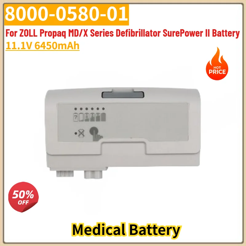 High Quality 8000-0580-01 11.1V 6450mAh Medical Battery for ZOLL Propaq MD/X Series Defibrillator SurePower II Battery