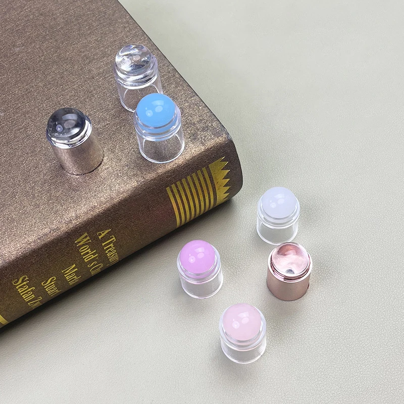 Erasable Mini Small Single Head Silicone Seal Nail Steel Plate Transfer Tool Stamping Jelly With Scraper French Tip Nail Stamper