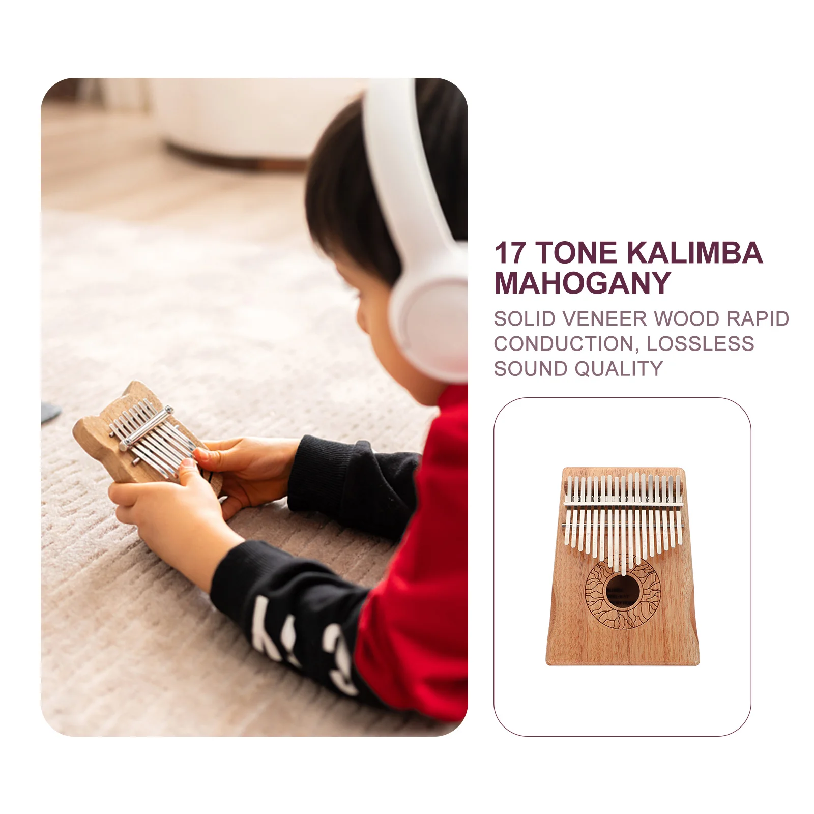 

Thumb Kalimba Musical Instrument Home Kalimba Portable Music Instrument Finger Piano Beginner Practice Resonance Tone