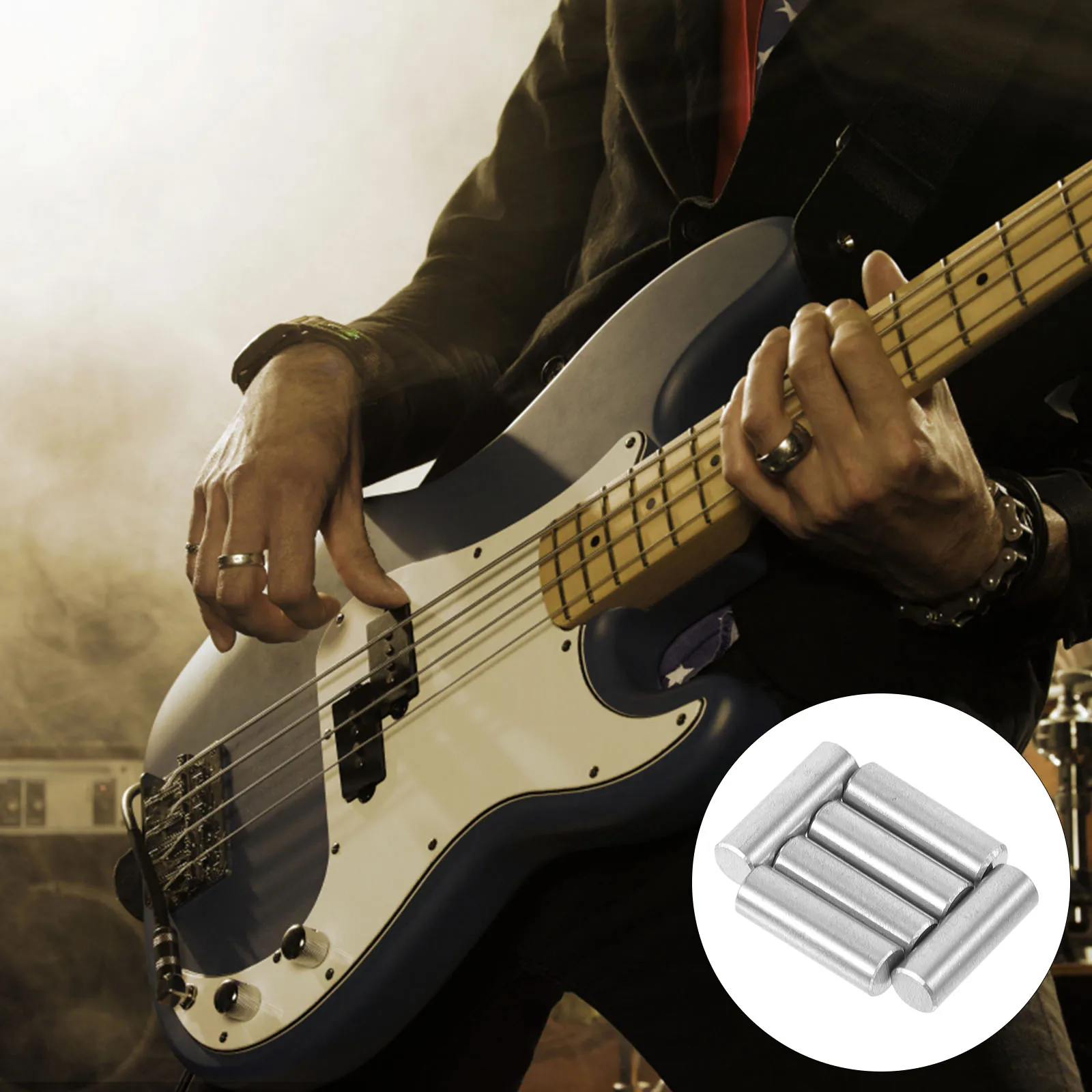 

6 Pcs Pickup Magnet Humbucker Pole Slugs Polepiece Rods Bass Guitar Metal Electric