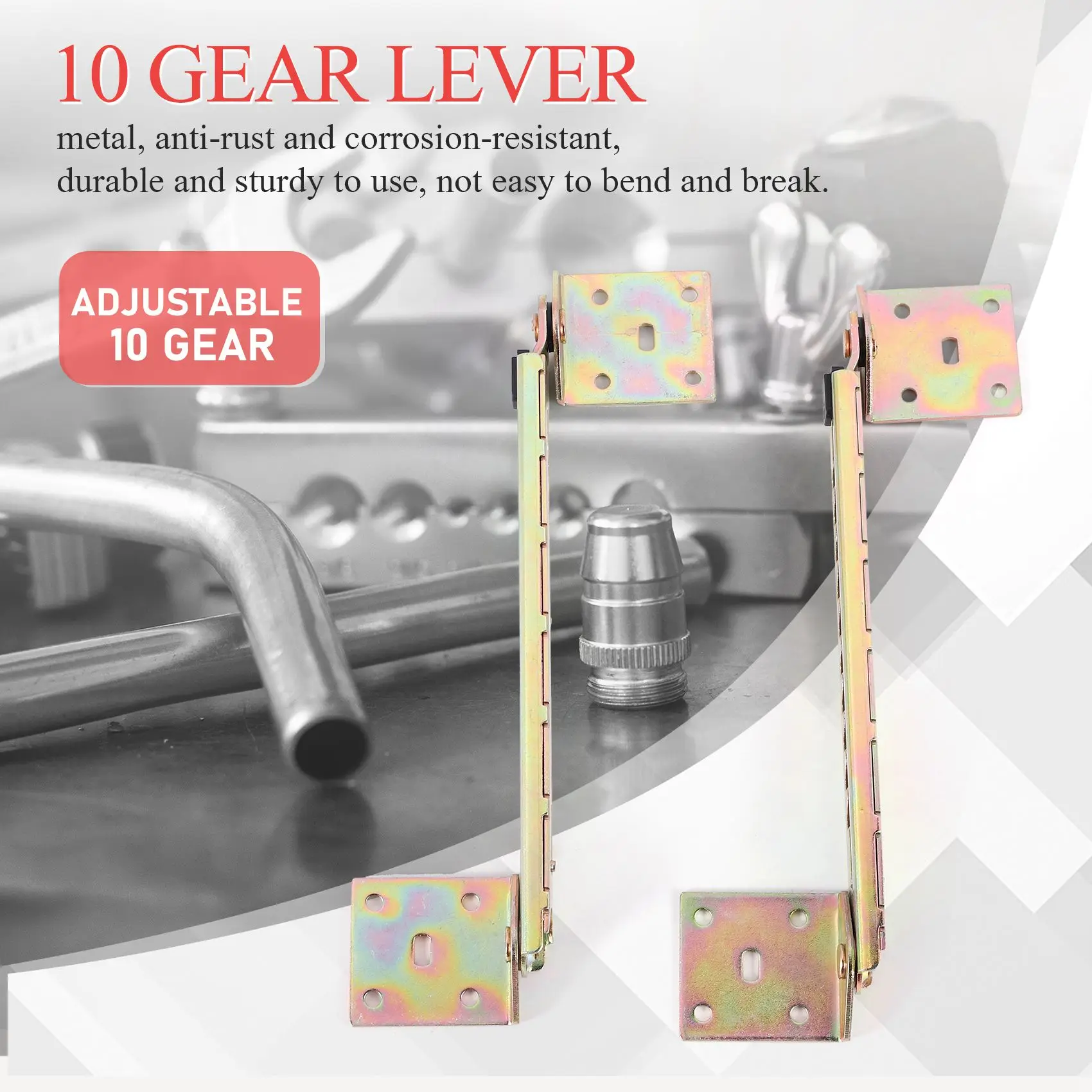 BAAG-1 Pair Angle Lifting Rod Desk 10 Gear Adjusting Hinge Angle Hinge WITH Bracket