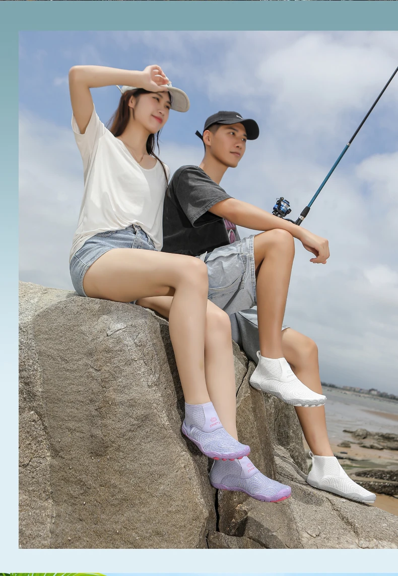 EOCENE High-Top Wasserschuhe für Tauchen, Indoor-Springseiltraining, Yoga, Barfuß-Schwimmen, Strand, Schnorcheln, Surfen, Fitness, Schnittschutz – Detail 3