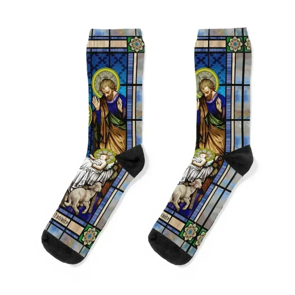 

The Nativity II Socks ankle anti-slip men cotton high quality floor Woman Socks Men's