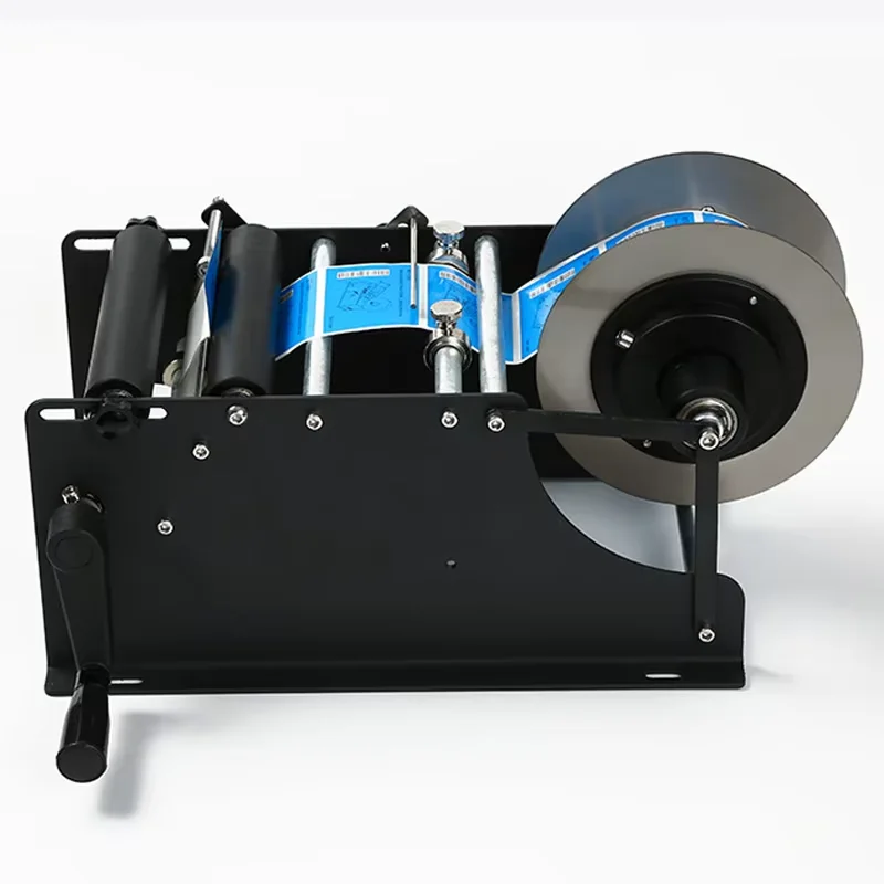 Manual round Bottle Labeling Machine Hand Crank Cylindrical Jar Can Tube Label Applicator with Handle Simple Labeling Tool