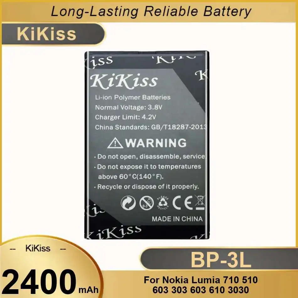 

Высокая совместимость 2400 мАч BP-3L для Nokia Lumia 710 510 603 303 610 3030 BP 3L аккумулятор мобильного телефона