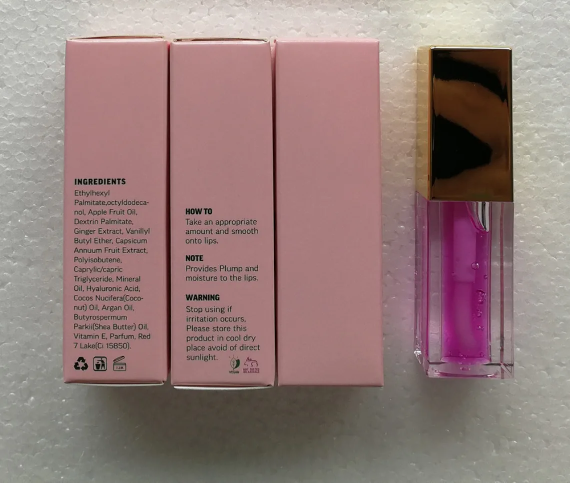 Plant Lip Oil Gloss Vegan Makeup Private Label Custom Logo Wholesale Natural Lip Care Hydrating Shiny Glassy Finish