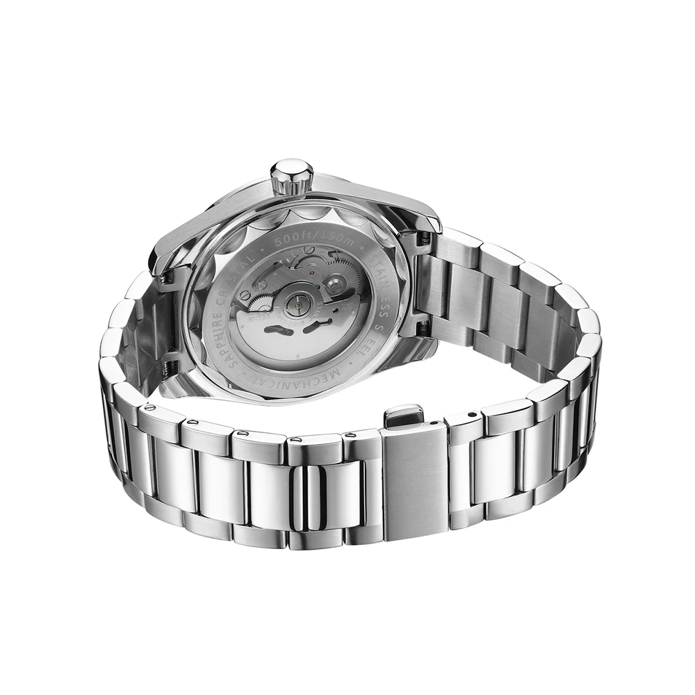 PHYLIDA New Gray Dial Aqua 150m Automatic Watch Sapphire Crystal NH35A Wristwatch 100WR Diver Watches for Men Date At 6