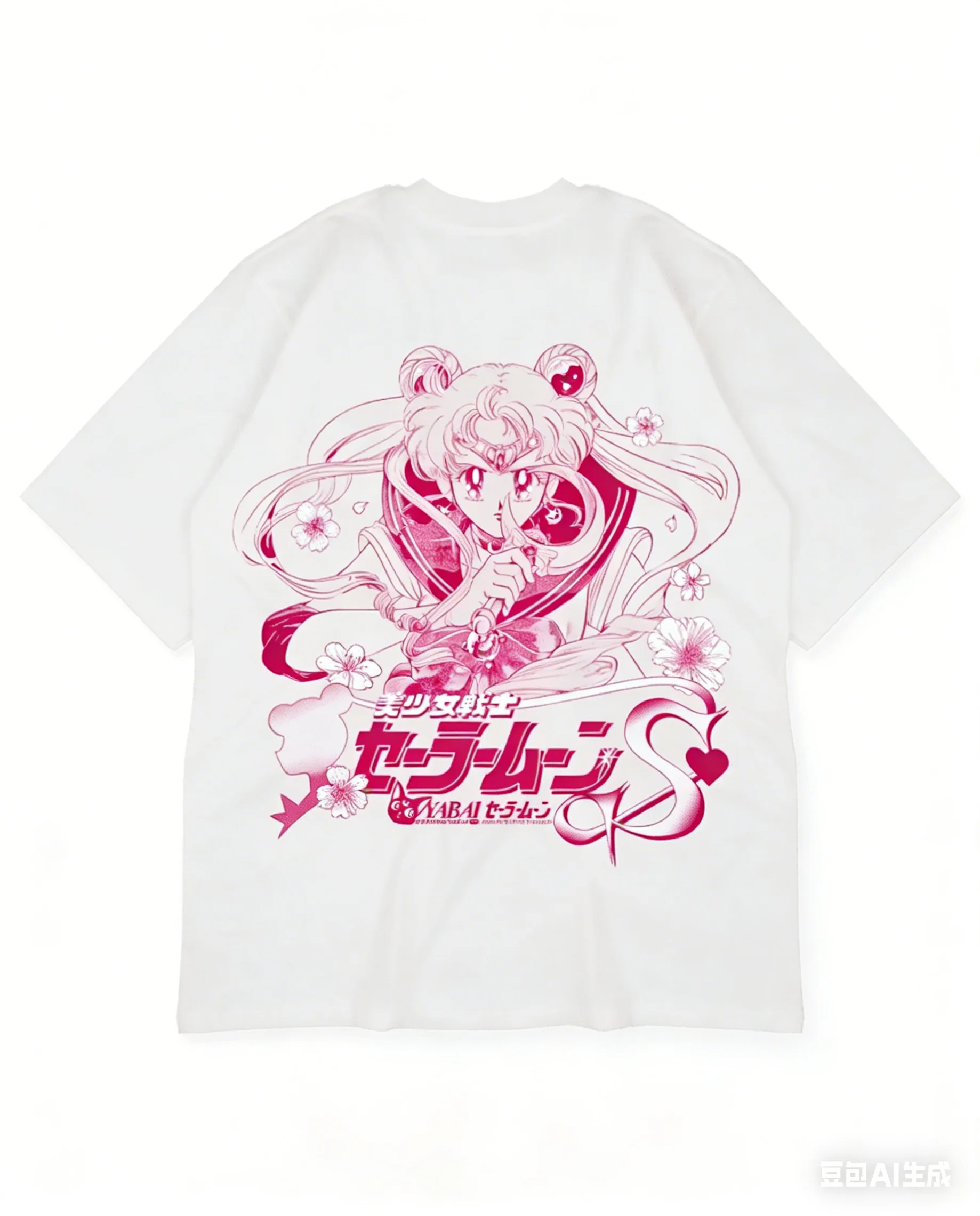 Adult and Children's Classic Sailor Moon Usagi Tsukino Line Art Cotton Y2K Harajuku Style Sweet and Cool T-Shirt