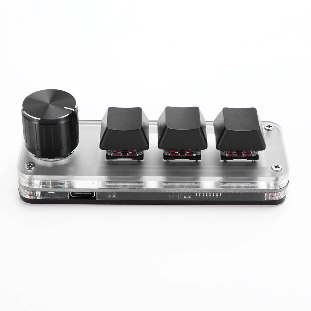 3 Key 1 Knob/4 Key Programming Macro  Knob Keyboard RGB Wired USB Photoshop Gaming Keypad Red Switches Mechanical Macropad