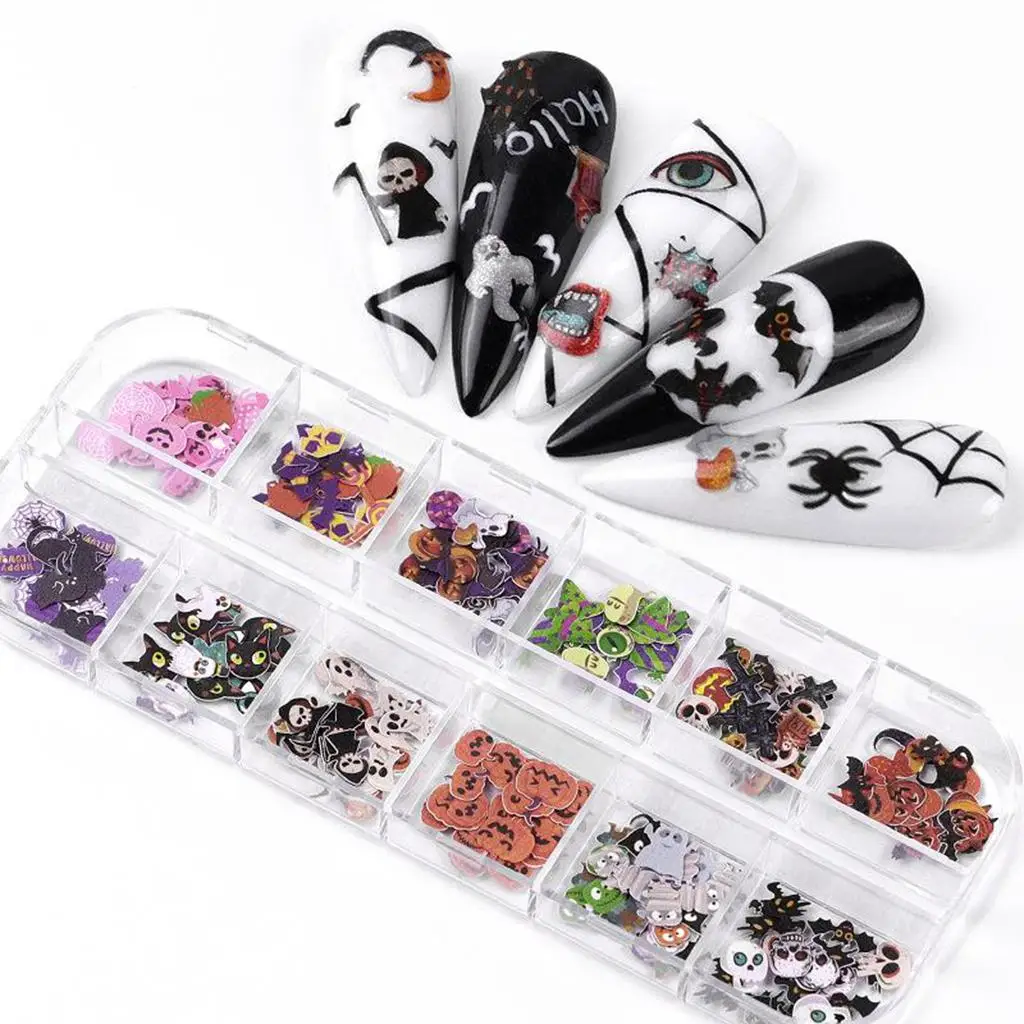 Lovely Halloween Christmas 3D Nail Art Stickers DIY Nail Tips Decoration Charms