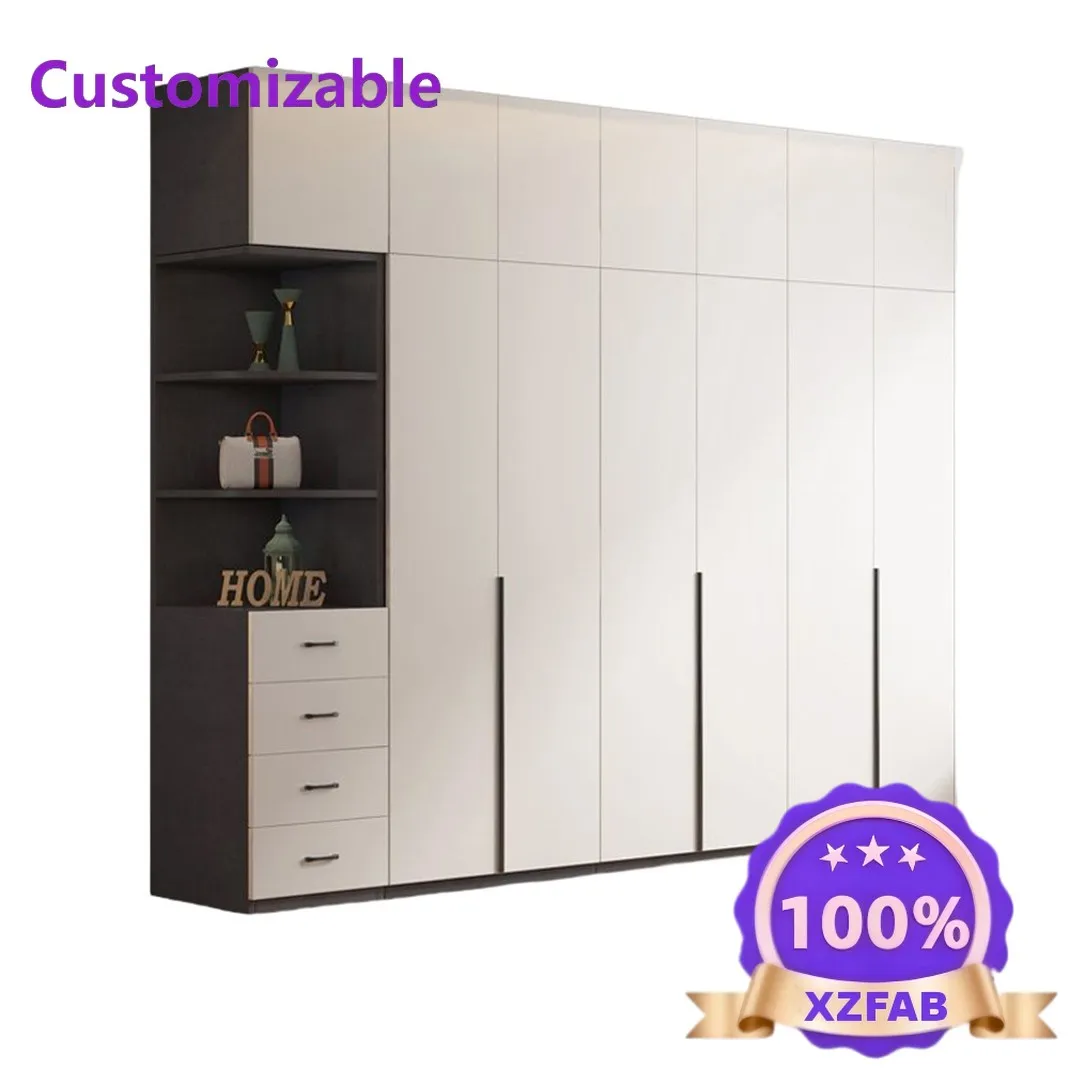 Factory Direct 2026 Tal all-solid wood wardrobe household bedroom ecological board thickened cabinet package installation rental