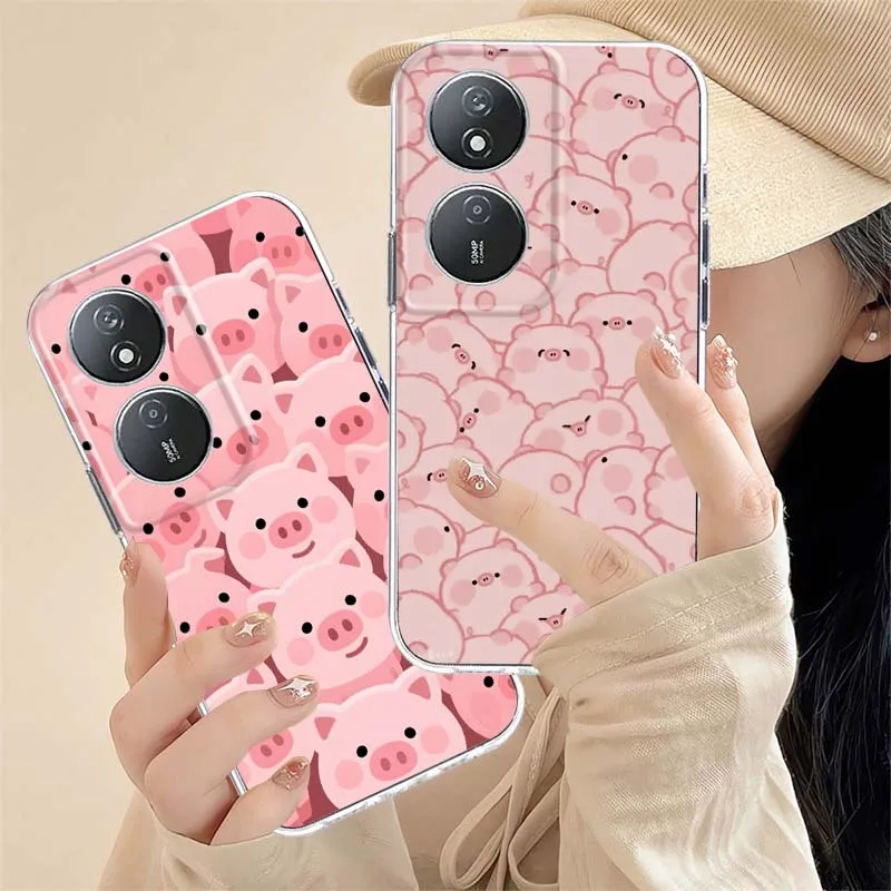 Capa de Telefone com Desenho de Porco Fofo para Honor Magic 8 7 6 5 4 3 400 200 100 90 80 70 50 9X Pro Flat GT Smart Lite