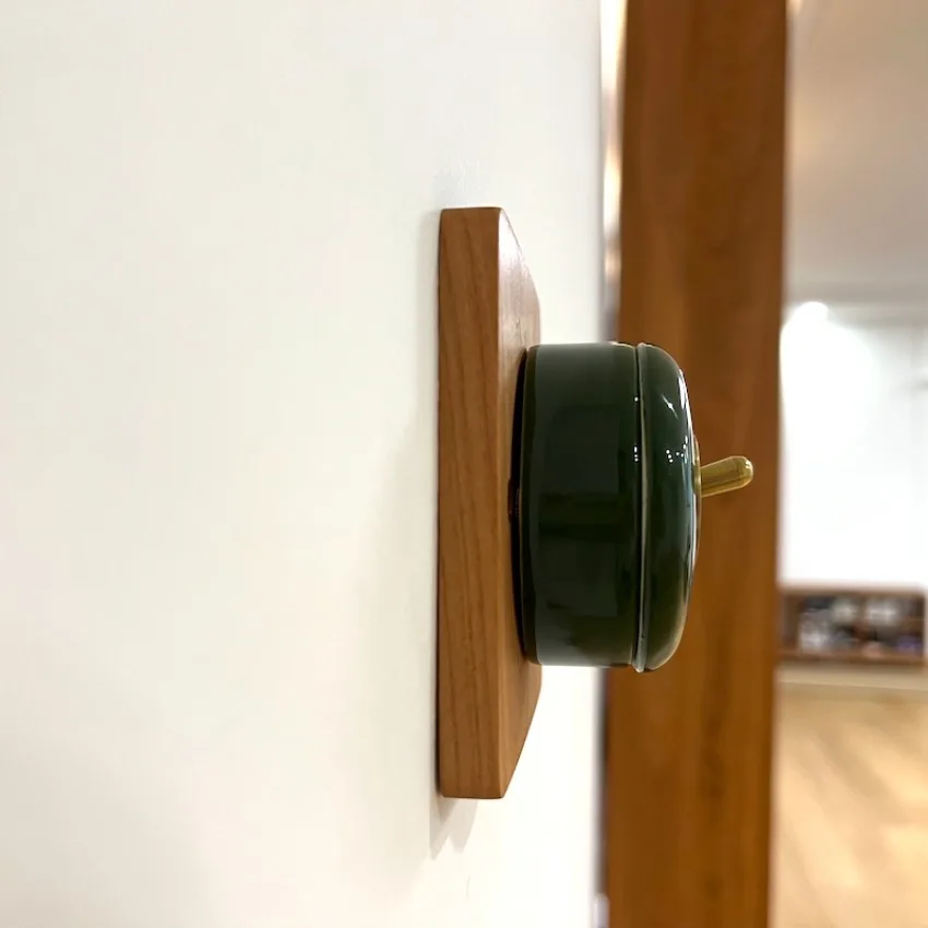 Vintage Retro Switch Led Metal Lever Creative Black White Simple Decorate Round Ceramic Porcelain Toggle Light Switch