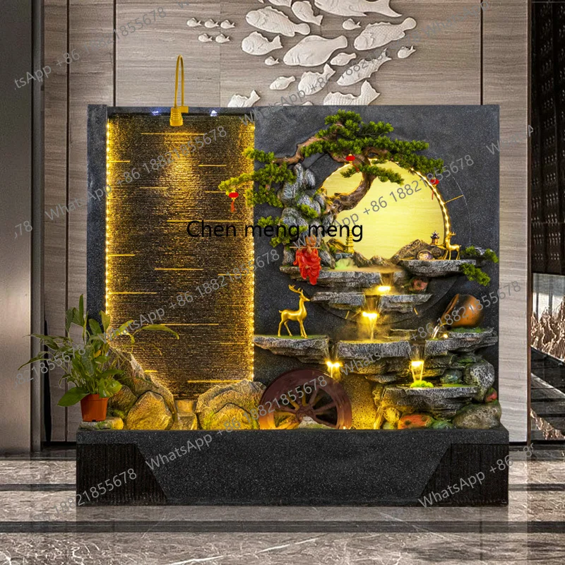 

Water curtain wall, office, company courtyard outdoor decoration water feature feng shui wheel floor ornament