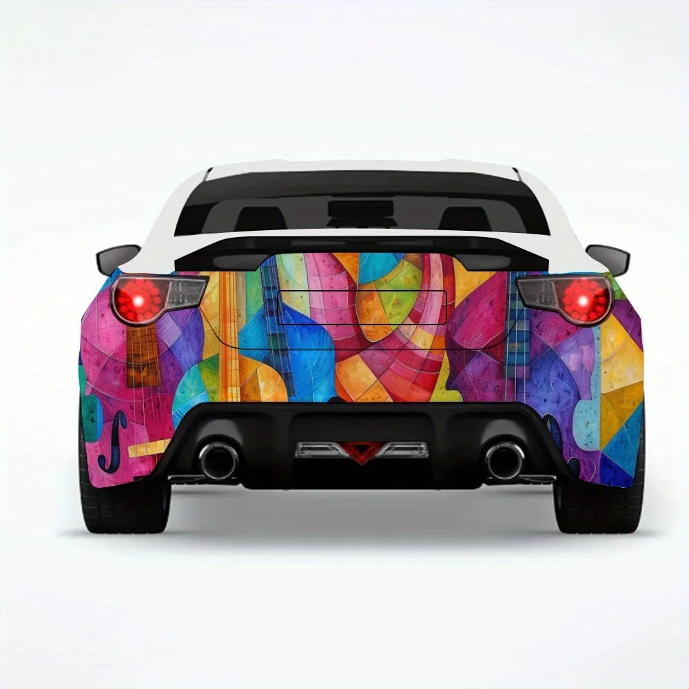 

Красочные музыкальные инструменты, автомобильная наклейка, виниловая наклейка на заднюю часть автомобиля, водонепроницаемые самоклеящиеся виниловые наклейки для хвоста автомобиля и бу