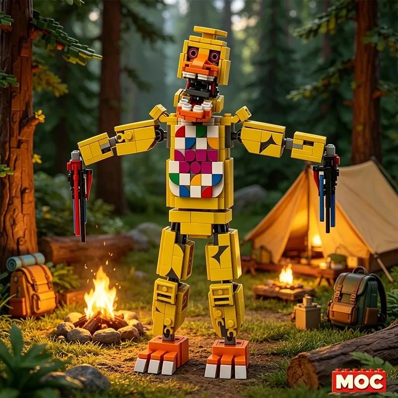 459PCS Withered Chica Animatronic Figure MOC Model Custom Blocks DIY Assembly Educational Toy For Fans Collection Christmas Gift