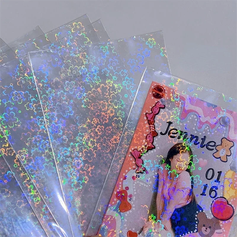 PVC Kpop Limpar Foto Cartões Mangas, Clear Photocard, Tampa Do Titular Do Bilhete Do Trem, Bolso Adesivo, Protetor De Coleção Idol, 50Pcs