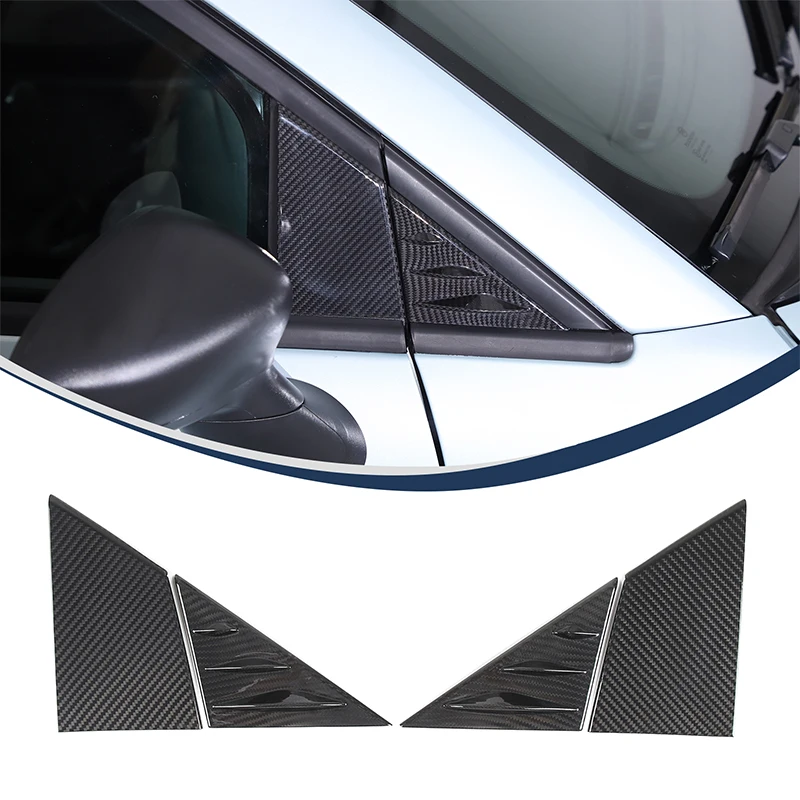 Real Carbon Fiber For Fiat 500 2016-2024 Rearview Mirror Side Triangle Spoiler Trim Decorative Sticker Car Accessories