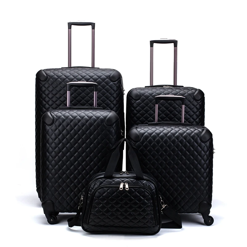 Wholesale Luxury designer custom logo print trolley pu leather travelling bags sets travel suitcases luggage