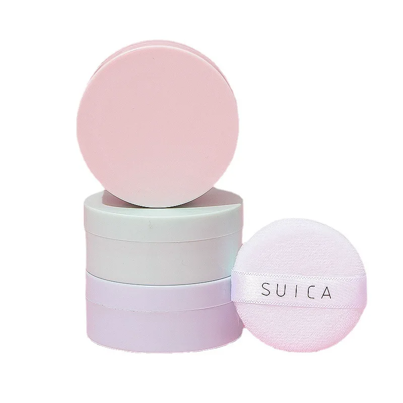 5g Macaron Loose Powder Case Packaging Dispenser Box Talcum Powder Empty Container Mini Portable Makeup Puffs Tools Set