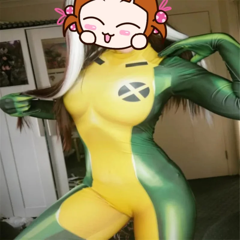 

Adult Kids Rogue Costume X-Men Superhero Cosplay Suit Halloween Zentai Bodysuit Party Jumpsuits