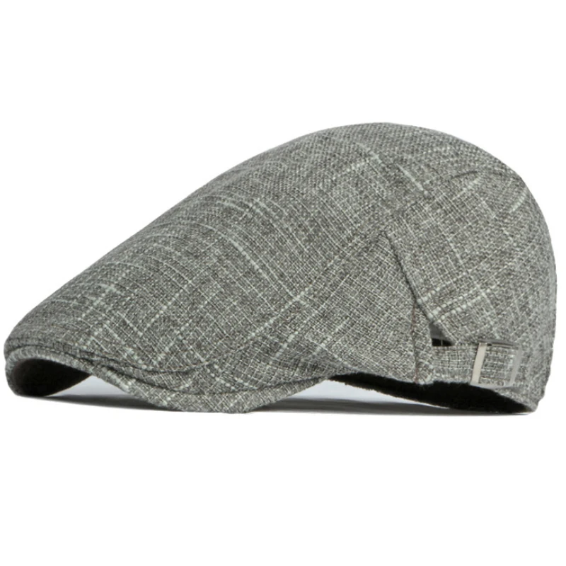 Béret en lin de coton réglable pour hommes et femmes, casquette plate masculine et féminine, chapeau de printemps, casquette d\'été, HT4011, 2022