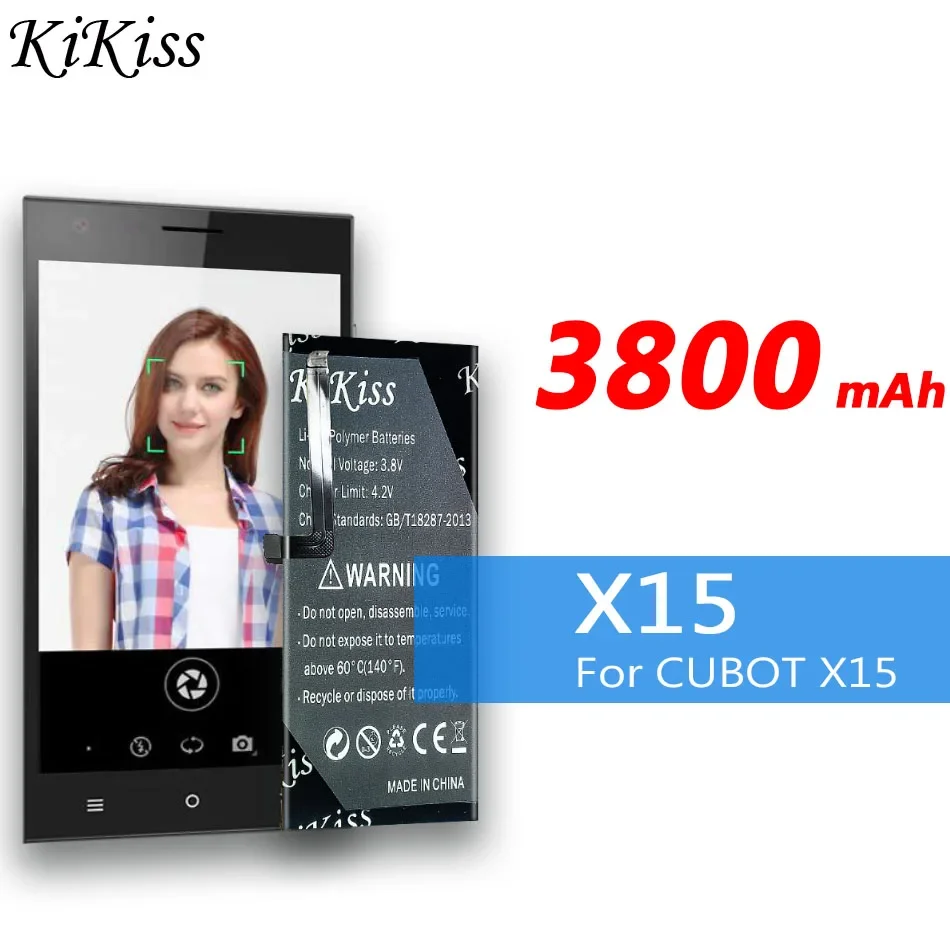 Аккумулятор KiKiss для CUBOT X 15 3800 мАч, Сменный аккумулятор для CUBOT X15, аккумуляторы для сотового телефона + Бесплатные инструменты