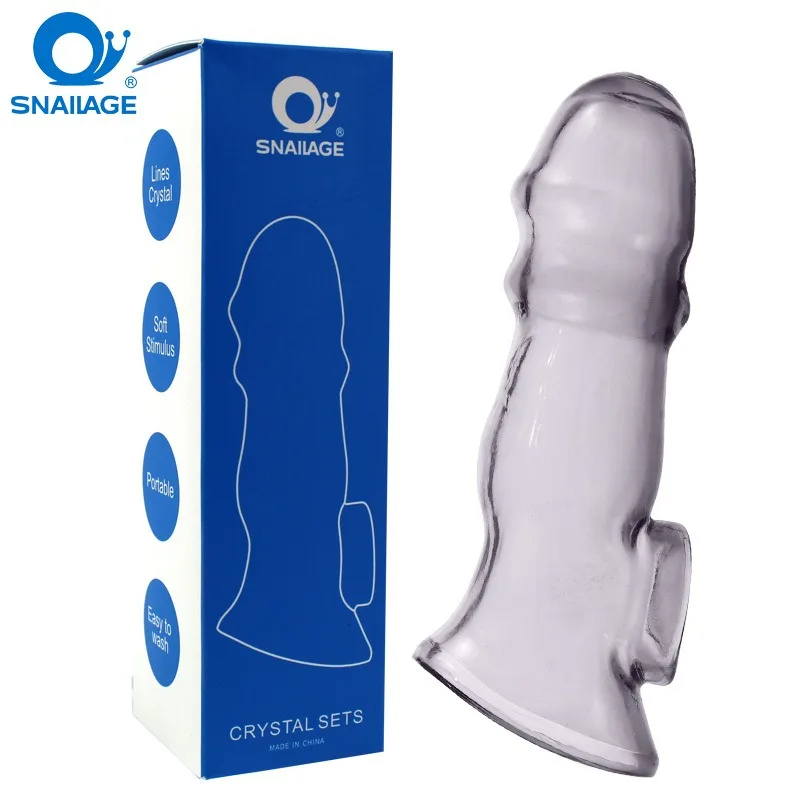 Male Masturbator Transparent Crystal Sleeve Penis Locking Sleeve Super Delay Sleeve
