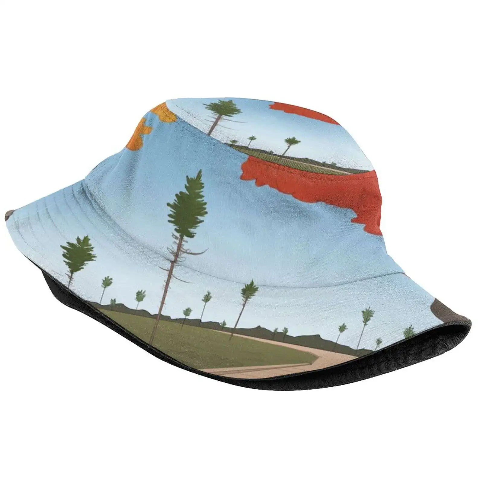 Autumn Boardwalk Sun Cap Fisherman Hat Bucket Hats Boardwalk Nature Squirrel Trees Autumn Fall Marsh Swamp Bog Forest Bushes