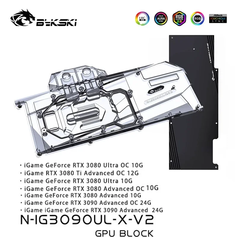 

Bykski N-IG3090UL-X-V2,GPU Water Block For Colorful iGame RTX 3080 3090 Ultra/Advanced OC Graphic Card,GPU Cooler,VGA Radiator