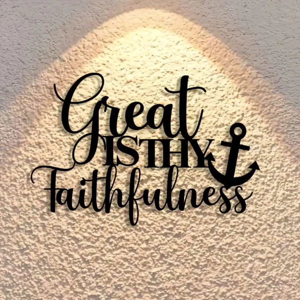 CIFBUY Metal Wall Art Faith in God Iron Plaque Vintage Ornate Inspirational Message Versatile Home Office Decor Uplifting Gift