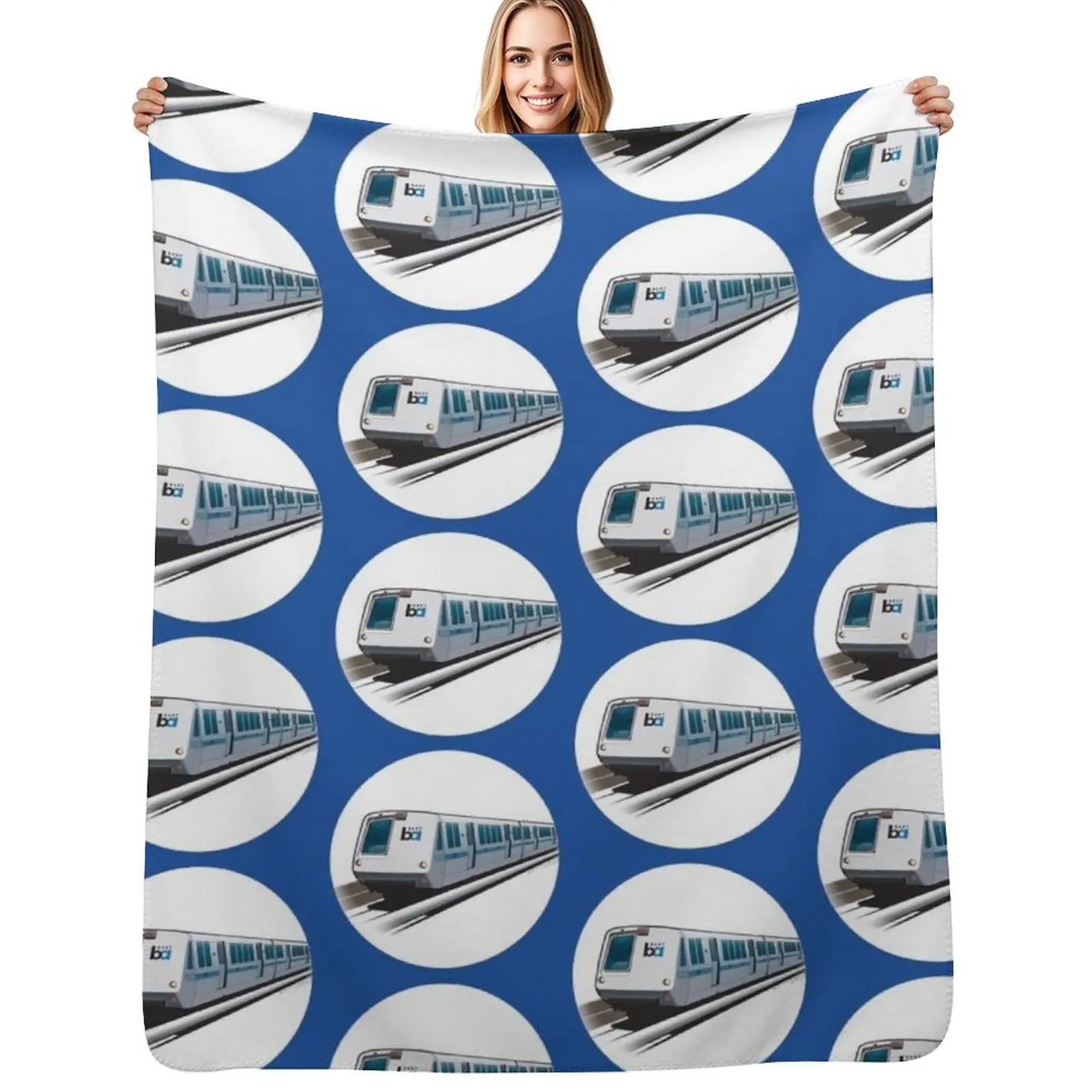 Illustration of a BART Train (Bay Are Rapid Transit) Throw Blanket Cute Sofas warm for winter Comforter Fashion Sofas Blankets