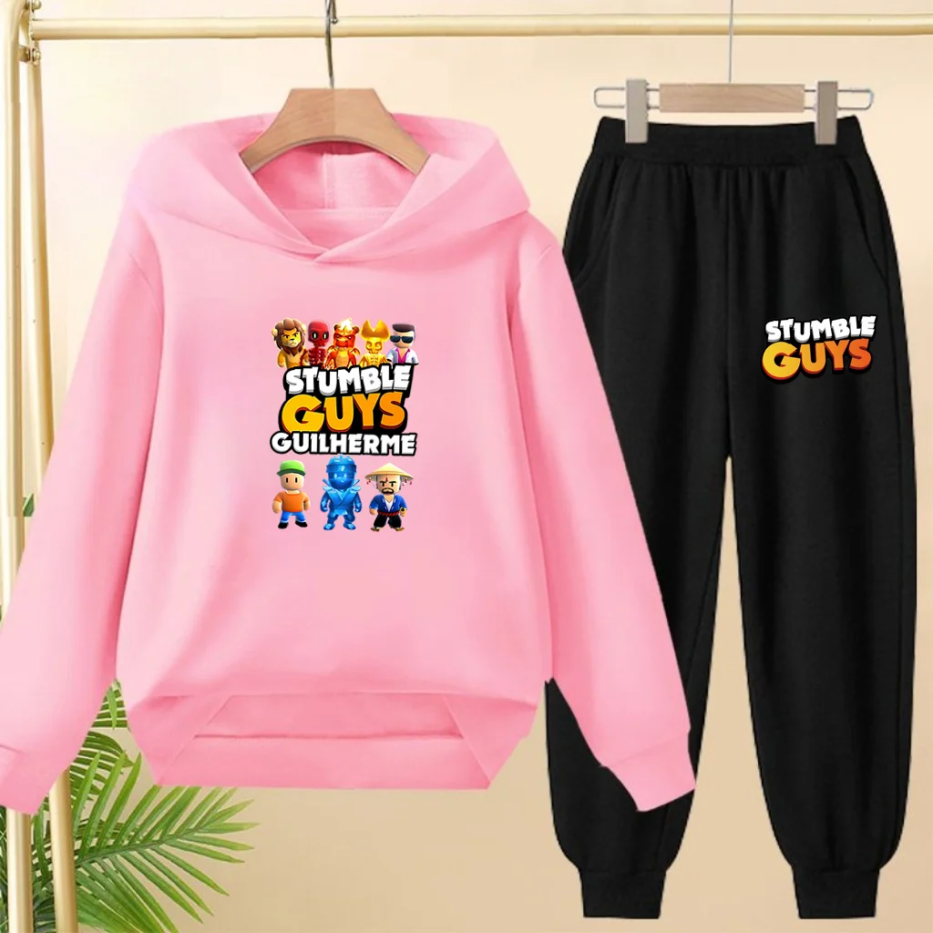 

Children's Hoodie Pullover 3-12Yrs Anime GUYS Print Charming Coat Sweatshirt+Pants Boys Girls Toddler Trendy Clothes Leisure Set