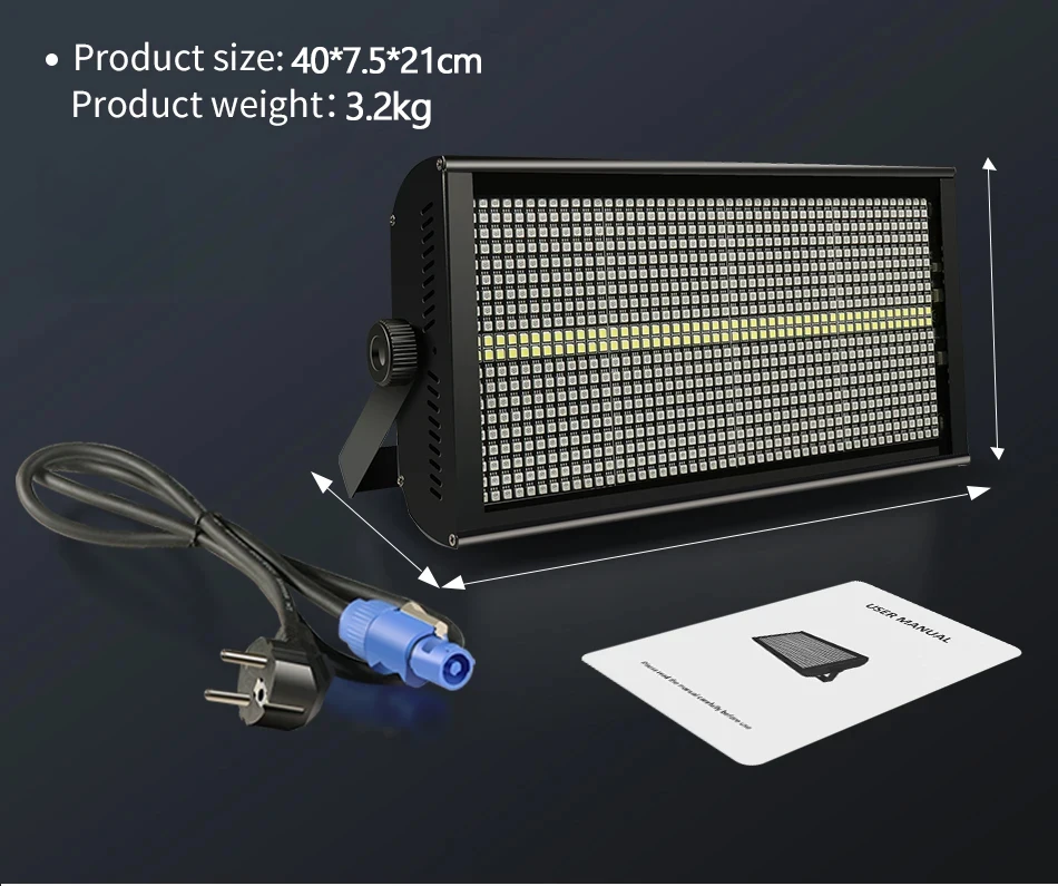 4PCS 200W 48+8Segmente Strobe LED 864RGB+96White LED Strobe Sound Control DMX Super Bright DJ Disco Party Audience Stage Light