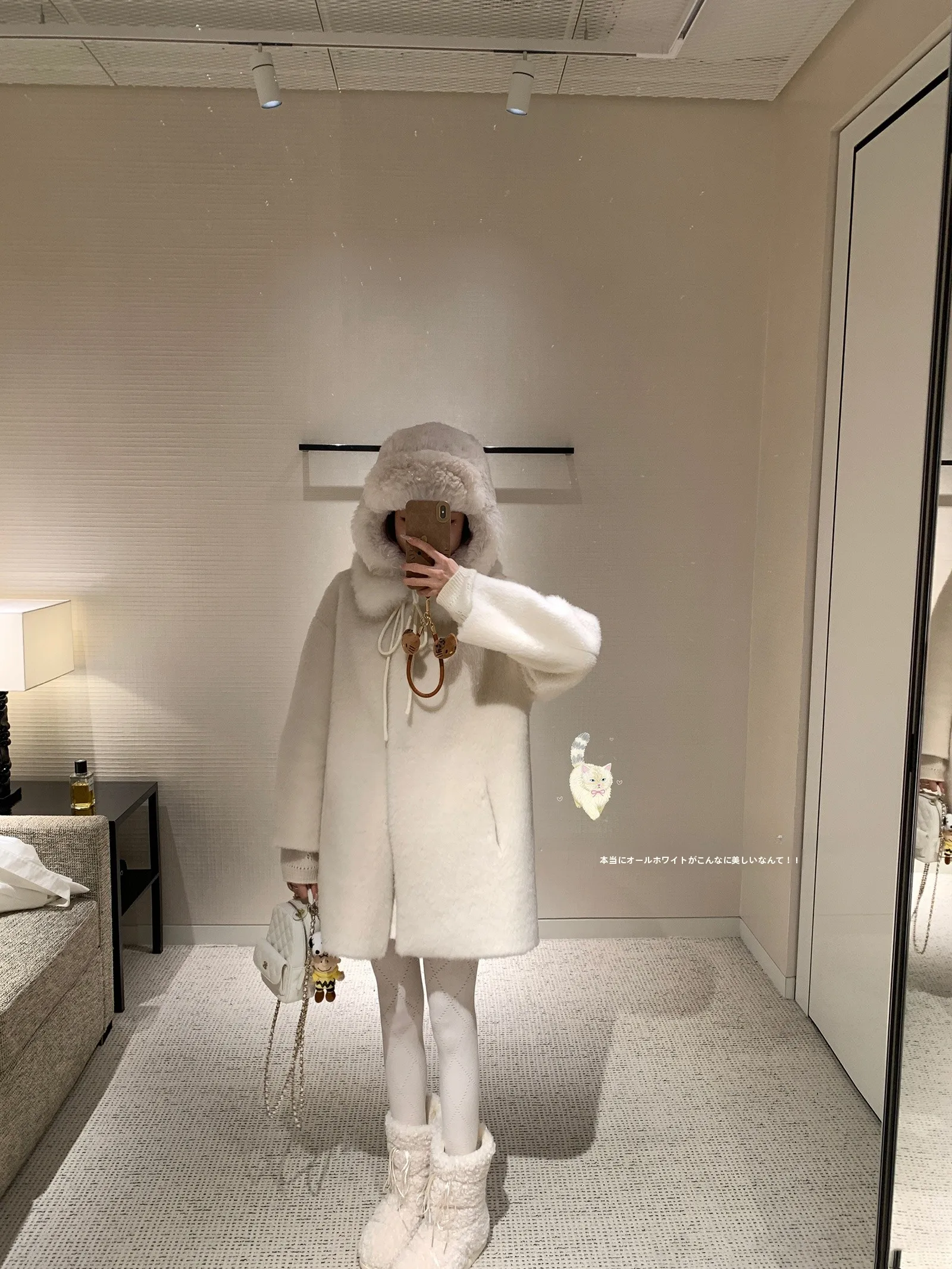 

mat Diana Fur Coat 00 Wool Rosenburg Park ternoon Golden Musoom Women's Thi Long Sve round Ne Coat